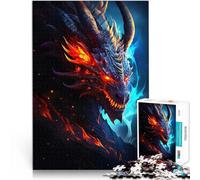 Puzzles 1000 pièces pour Adultes Dragon de lumière Bleue Réduction du Stress intéressante Cadeaux du Père Noël Secret 52x38cm