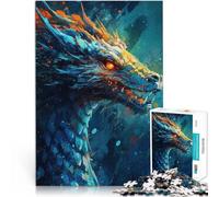 Puzzles 1000 pièces pour Adultes Dragon d'eau Chinois maléfique Jouet éducatif d'apprentissage Idées Cadeaux 38x26cm