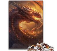 Puzzles 1000 pièces pour Adultes Dragon Flamme Jeu éducatif Familial Idéal comme Cadeau pour Toute la Famille 14+ 50x75cm