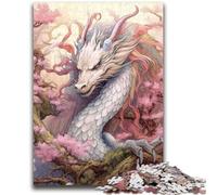 Puzzles 1000 pièces pour Adultes Dragon Japonais Cerise Convient aux 14 Ans et Plus Jouet intellectuel Jeu éducatif pour Anniversaire et Noël 50x75cm