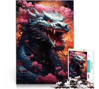 Puzzles 1000 pièces pour Adultes Dragon Japonais Japon Fait de Papier，pour Les 14 Ans et Plus Jouets de décoration pour la Maison Car C'est Un pour Toute la Famille。Taille：26x38cm