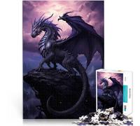 Puzzles 1000 pièces pour Adultes Dragon Noir majestueux Jouets de Jeu pour Cadeau Familial Renforcer l'amour Entre Les Couples 50x70cm
