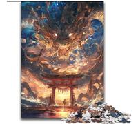 Puzzles 1000 pièces pour Adultes Dragon Torii Gate Puzzles pour Adultes 1000 pièces Jeux éducatifs Belle décoration (Taille 26x38cm)