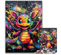 Puzzles 1000 pièces pour Adultes Dragon Volant Graffiti Peinture Puzzles impossibles pour Adultes Décoration d'intérieur DIY Cadeau, Jeu de réflexion 50x75cm / 19,68x29,52 Pouces