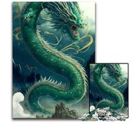 Puzzles 1000 pièces pour Adultes Dragon Volant Puzzle en Bois Jeu de réflexion interactif pour Toute la Famille Convient aux Enfants de 14 Ans 1000 pièces (75 x 50 cm)