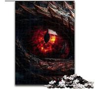 Puzzles 1000 pièces pour Adultes Dragons de feu Ruby Eye Puzzles en Carton, pour la Famille et Les Amis, défi cérébral 1000 pièces(26x38cm)