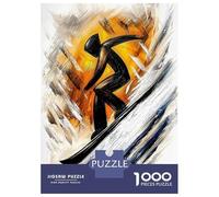Puzzles 1000 Pièces pour Adultes Dynamic Abstract Cubist Snowboarder in Action Puzzles pour Adultes, Jeux Amusants, Une Œuvre d'art, Une Offre À Offrir À Toute La Famille 52x38cm/1000pcs