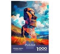Puzzles 1000 Pièces pour Adultes Easter Island Art Adolescents Puzzles Jeu Familial Défi Difficile Cadeaux Anti-Stress 70x50cm/1000pcs