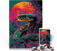 Puzzles 1000 pièces pour Adultes Effet de Serpent Glitch Fabriqué en Carton Convient aux 14 Ans et Plus Assemblage du modèle Jouets Cadeaux。Taille:38x52cm/14.96x20.47pouce