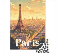 Puzzles 1000 pièces pour Adultes Eiffel Tower | Stimulez vos souvenirs Chaque pièce est unique Vacances antistress à la maison Tuez le temps 38x26cm