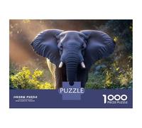 Puzzles 1000 Pièces pour Adultes Elephant in The Jungle Puzzle À Monter Soi-même, Un Jeu Amusant Et Humoristique, Idéal comme Cadeau pour Toute La Famille 52x38cm/1000pcs