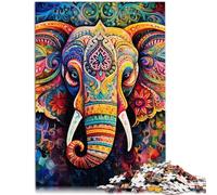 Puzzles 1000 pièces pour Adultes éléphant psychédélique Jeu Jouets Cadeaux d'anniversaire et de Noël Uniques 14,96 po x 20,47 po pour Adolescents de 14 Ans et Plus