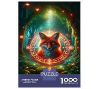 Puzzles 1000 Pièces pour Adultes Enchanted Forest Fox Art Print Puzzle Adulte, Jeu Manuel, Décoration Murale, Cadeaux pour Amis Et Famille 52x38cm/1000pcs