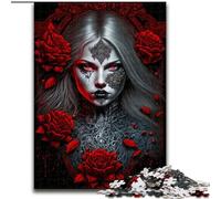 Puzzles 1000 pièces pour Adultes, enchantés par Les Roses, en Bois, Divertissement Relaxant, Cadeau de Noël idéal et décoration d'intérieur, 1000 pièces(50x75cm)