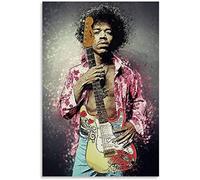Puzzles 1000 pièces pour Adultes EnfantsGuitariste Légendaire Jimi Hendrix 12 Toile dagogique Jeu Jouets Puzzle Bois 1000 Piece 29.5x19.6inch(75x50cm) sans Cadre
