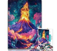 Puzzles 1000 pièces pour Adultes Éruption volcanique 1000 pièces pour Adolescents Jeu de Quiz Décoration Murale Cadeaux d'anniversaire et de Noël Uniques 75x50cm