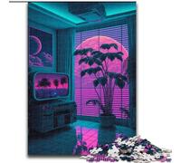 Puzzles 1000 pièces pour Adultes, esthétique Vaporwave, en Bois, activité Amusante à Faire à la Maison, 50x75cm, pour Anniversaires, fêtes et Occasions spéciales