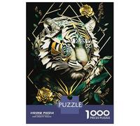 Puzzles 1000 Pièces pour Adultes Et Adolescents Abstract Silver Tiger Puzzles Anti-Stress, Décoration Intérieure, Cadeaux Uniques d'anniversaire Et De Noël 70x50cm/1000pcs