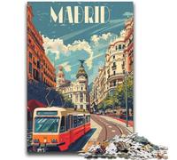 Puzzles 1000 pièces pour Adultes et Adolescents Ambiance Urbaine de Madrid Convient aux 14 Ans et Plus Jeux familiaux Offrez des Cadeaux pour Toute la Famille (Taille 38x52cm)