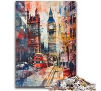 Puzzles 1000 pièces pour Adultes et Adolescents, Aquarelle, Londres, Big Ben, défi d'intelligence cérébrale, Jouets addictifs, Cadeau Amusant pour Les 14 Ans et Plus, 50x75cm