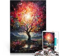 Puzzles 1000 pièces pour Adultes et Adolescents “Arbre coloré~” Fait de Bois，pour et à partir de 14 Ans et Plus Jeu Impossible Car C'est Un pour Toute la Famille。Taille：50x75cm