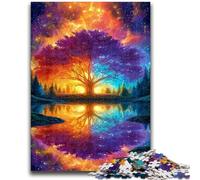 Puzzles 1000 pièces pour Adultes et Adolescents Arbre de Vie Amusement en Famille avec Affiche Assortie et fiche de Questions pour Les 14 Ans et Plus 26x38cm