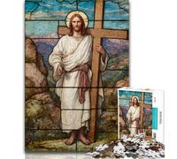 Puzzles 1000 pièces pour Adultes et Adolescents, Art de Jésus, Jeux Amusants, décoration Murale, Cadeaux d'anniversaire et de Noël Uniques (Taille 38x26cm)