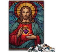 Puzzles 1000 pièces pour Adultes et Adolescents, Art de Jésus, pour Les Plus de 14 Ans, Jouets Anti-Stress, Cadeau de Noël ou d'anniversaire, 26x38cm