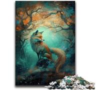 Puzzles 1000 pièces pour Adultes et Adolescents, Art Fox sous l'arbre, défi d'intelligence cérébrale, Jouets addictifs, Cadeau Amusant pour Les 14 Ans et Plus, 38x26cm