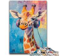 Puzzles 1000 pièces pour Adultes et Adolescents Art Girafe pour Les 14 Ans et Plus Cadeaux intéressants pour la réduction du Stress pour Les Amis et la Famille 26x38cm