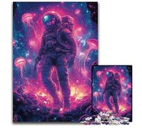 Puzzles 1000 pièces pour Adultes et Adolescents, astronautes et méduses, en Carton, Jeux éducatifs, Jouets à Faire soi-même, Cadeaux d'anniversaire, pour Les 14 Ans et Plus 26x38cm