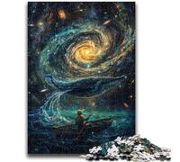 Puzzles 1000 pièces pour Adultes et Adolescents Baleines dans l'espace Jeu éducatif Familial Décoration Murale Cadeaux d'anniversaire et de Noël Uniques 50x75cm