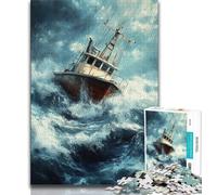 Puzzles 1000 pièces pour Adultes et Adolescents, Bateau de pêche, Jeux Amusants, décoration Murale, Cadeaux d'anniversaire et de Noël Uniques (Taille 75x50cm)