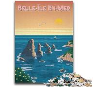 Puzzles 1000 pièces pour Adultes et Adolescents Belle-Île-en-Mer Jouets Jeux éducatifs Anti-Stress Interaction Parent-Enfant pour Les 14 Ans et Plus (Taille 38x26cm)