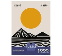 Puzzles 1000 Pièces pour Adultes Et Adolescents Cairo Egypt Minimalist Art Puzzles Anti-Stress, Décoration Intérieure, Cadeaux Uniques d'anniversaire Et De Noël 52x38cm/1000pcs
