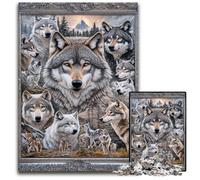 Puzzles 1000 pièces pour Adultes et Adolescents, Collage de Loups, Puzzles en Bois, Jeux éducatifs, Jouets à Faire soi-même, Cadeaux d'anniversaire, Cadeaux pour Les 14 Ans et Plus, 50x75cm