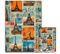 Puzzles 1000 pièces pour Adultes et Adolescents, Collage de Paris, Puzzles en Bois, Jeux éducatifs, Jouets à Faire soi-même, Cadeaux d'anniversaire, Cadeaux pour Les 14 Ans et Plus, 50x75cm