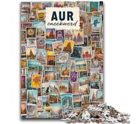 Puzzles 1000 pièces pour Adultes et Adolescents, collages parisiens pour Adolescents, Passe-Temps de Vacances avec Affiche et fiche de Questions-réponses Assorties (50x75cm)