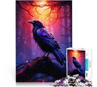 Puzzles 1000 pièces pour Adultes et Adolescents Corbeau épique Fabriqué en Carton Convient aux 14 Ans et Plus Jeu Familial pour et Une œuvre d'art。Taille：38x52cm/14.96x20.47pouce