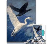 Puzzles 1000 pièces pour Adultes et Adolescents Corbeaux et cygnes Puzzle 1000 pièces, avec Affiche et fiche de Questions-réponses pour Les 14 Ans et Plus 26x38cm