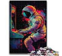 Puzzles 1000 pièces pour Adultes et Adolescents Couleur Espace Astronautes Soulagement du Stress Défi Difficile Chaque pièce est Unique - Jeu Familial Amusant et Stimulant 50x75cm