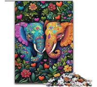 Puzzles 1000 pièces pour Adultes et Adolescents, Couple d'éléphants, Jouets Anti-Stress, Cadeaux d'anniversaire Uniques pour Les 14 Ans et Plus (Taille 26x38cm)