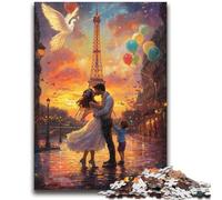 Puzzles 1000 pièces pour Adultes et Adolescents, Couple Qui s'embrasse, à partir de 14 Ans, Jouets Anti-Stress, Cadeau de Noël ou d'anniversaire, 26x38cm
