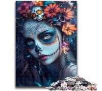 Puzzles 1000 pièces pour Adultes et Adolescents, crânes mexicains, pour Filles, à partir de 14 Ans, Jeux familiaux, à Offrir en Cadeau pour Toute la Famille, 50x75cm