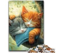 Puzzles 1000 pièces pour Adultes et Adolescents Deux Chats Convient aux Enfants de 14 Ans et Plus Jeux familiaux Offrez des Cadeaux pour Toute la Famille 50x75cm
