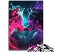 Puzzles 1000 pièces pour Adultes et Adolescents Deux Loups, défi d'intelligence cérébrale, Jouets addictifs, Cadeau Amusant pour Les 14 Ans et Plus, 38x26cm
