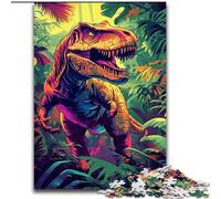 Puzzles 1000 pièces pour Adultes et Adolescents, Dinosaures de la Jungle, Jeu éducatif Difficile à réaliser, Amusant et Humoristique pour Anniversaire, 50x75cm