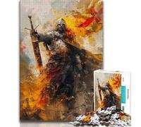 Puzzles 1000 pièces pour Adultes et Adolescents Dix Puzzles de Chevaliers Anges médiévaux, avec Affiche et fiche de Questions-réponses pour Les 14 Ans et Plus (Taille 38x26cm)