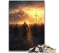 Puzzles 1000 pièces pour Adultes et Adolescents Dix Puzzles médiévaux de Chevaliers Anges pour Adolescents, Parfaits pour Les soirées de Jeux, Jouet coloré pour la Maison (75x50cm)