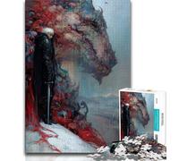 Puzzles 1000 pièces pour Adultes et Adolescents Dragon Knight, Jeu éducatif et Stimulant pour Toute la Famille, pour Anniversaire et Noël (75x50cm)